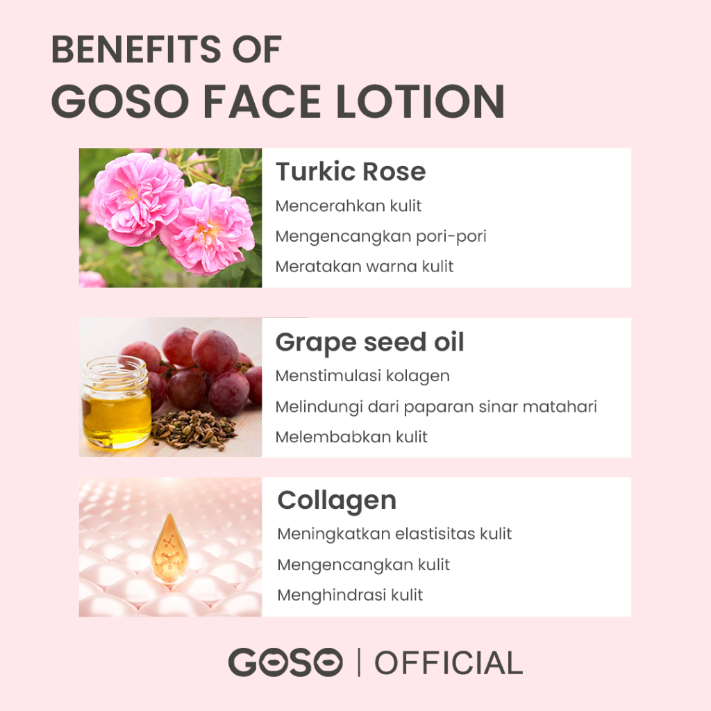 Skin Whitening FACE LOTION 3 in 1 turkish rose water, serum and cream face lotion with Collagen &amp; Grape seed oil - Mencerahkan dan Menyamarkan Flek Hitam - Untuk Semua Jenis Kulit