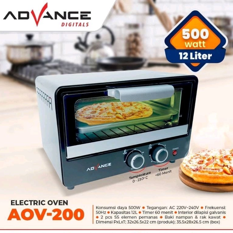 Advance Oven Electric 12 Liter / Pemanggang Listrik AOV-200