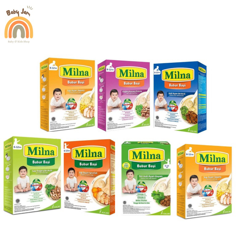 MILNA BUBUR BAYI 6+ DAN 8+ / MPASI 8 BULAN / BUBUR BAYI 8 BULAN / MPASI / 6 BULAN /MILNA SUP JAGUNG / MILNA DAGING KACANG POLONG / MILNA ATI AYAM BROKOLI