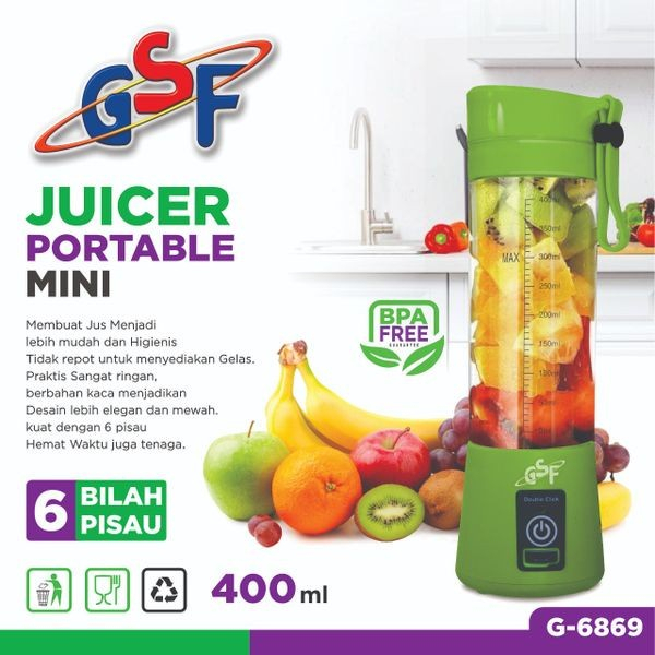 JUICER PORTABLE 6 MATA PISAU/JUICE CUP BLENDER MINI PORTABLE/ALAT PEMBUAT JUS