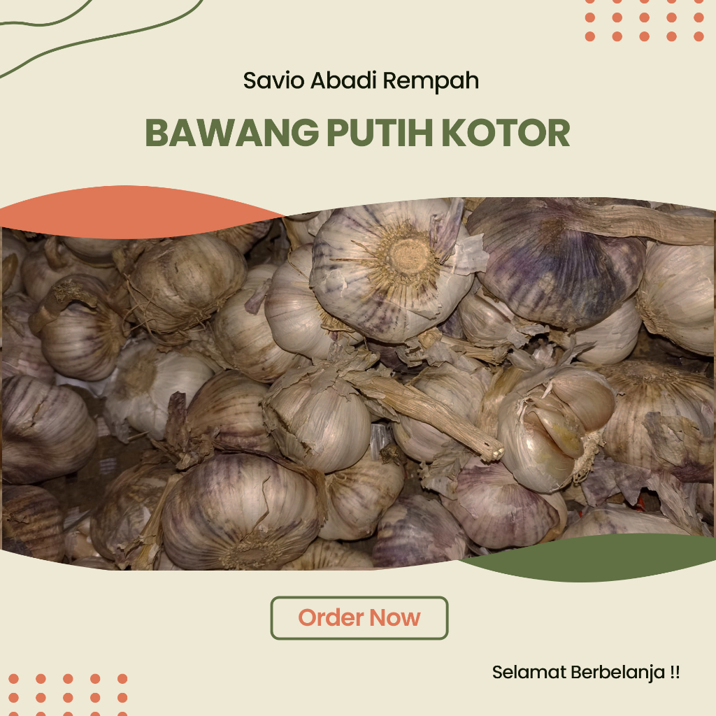 BAWANG PUTIH BANCI  KOTOR 1KG