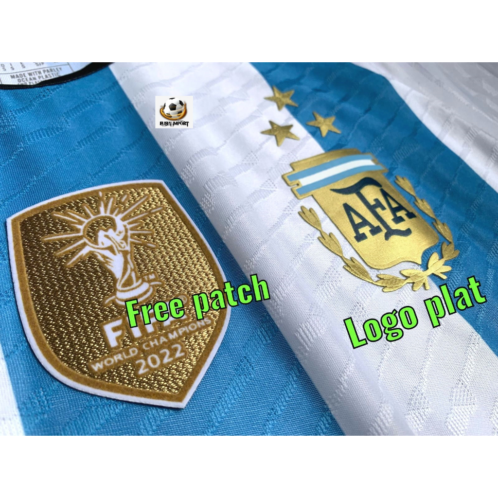 Player Issue | Jersey Baju Bola Argentina Home 3 Star Bintang 3 World Cup Piala Dunia 2022 Heat Rdy