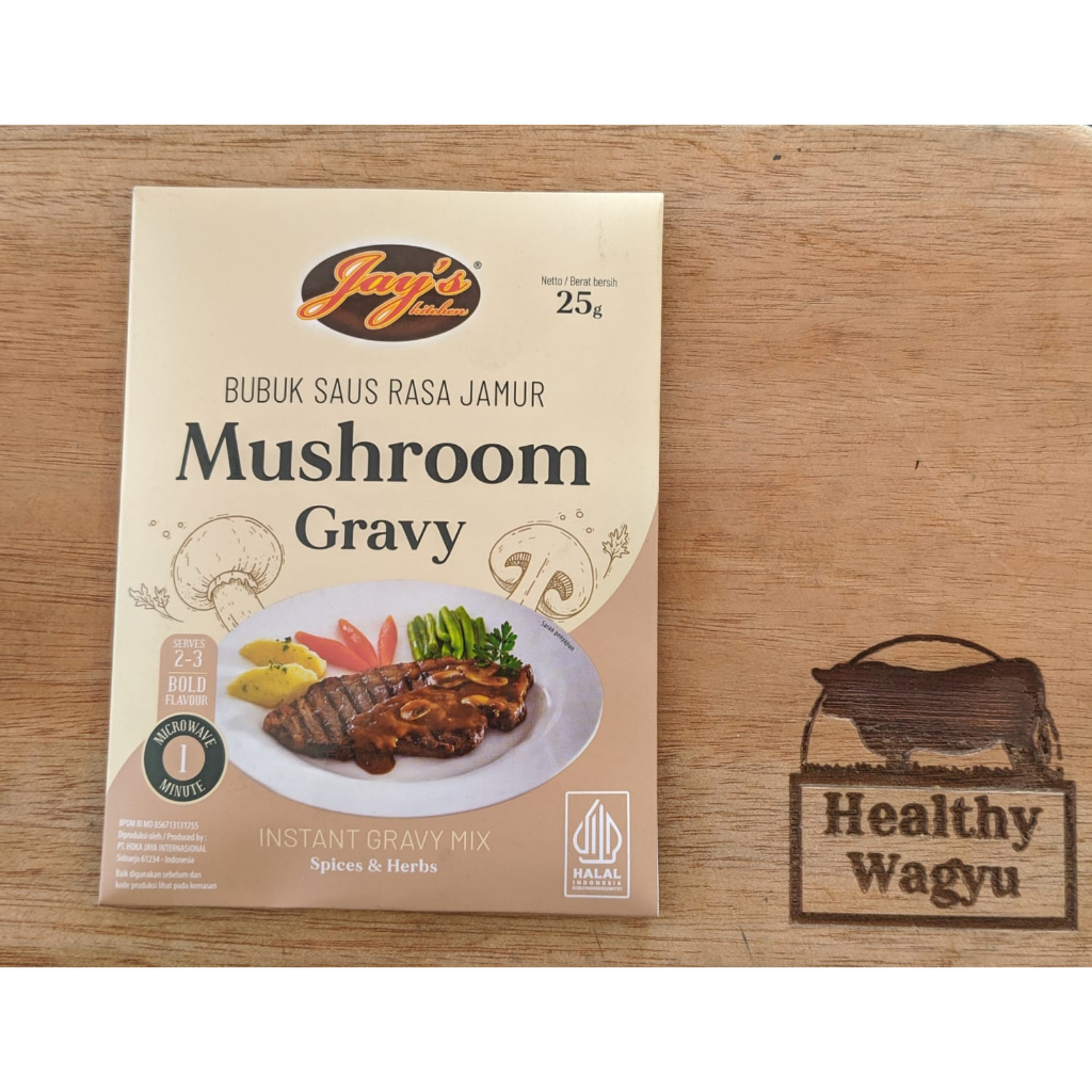 

HG MUSHROOM GRAVY - 25GR - SAUS STEAK -SAUS MUSHROOM Healthy Wagyu