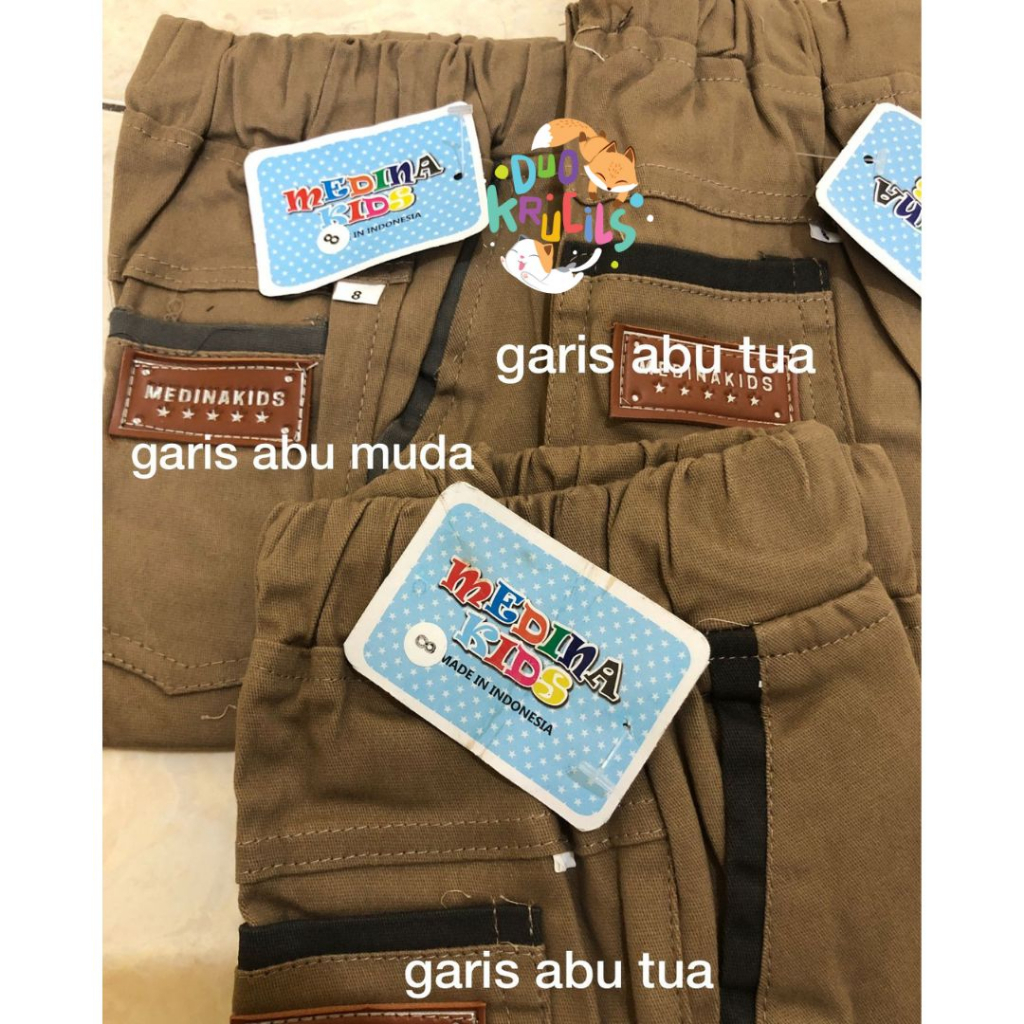 CHINOS celana panjang anak 1-17thn polos mocca hitam abu