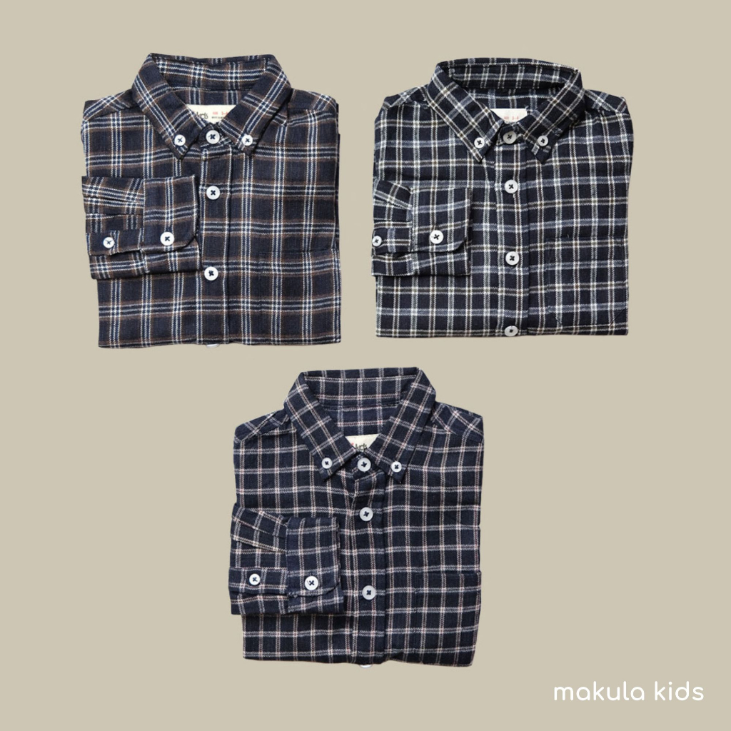 kemeja flannel anak umur 3-9 tahun / pakaian anak laki-laki / dj kids