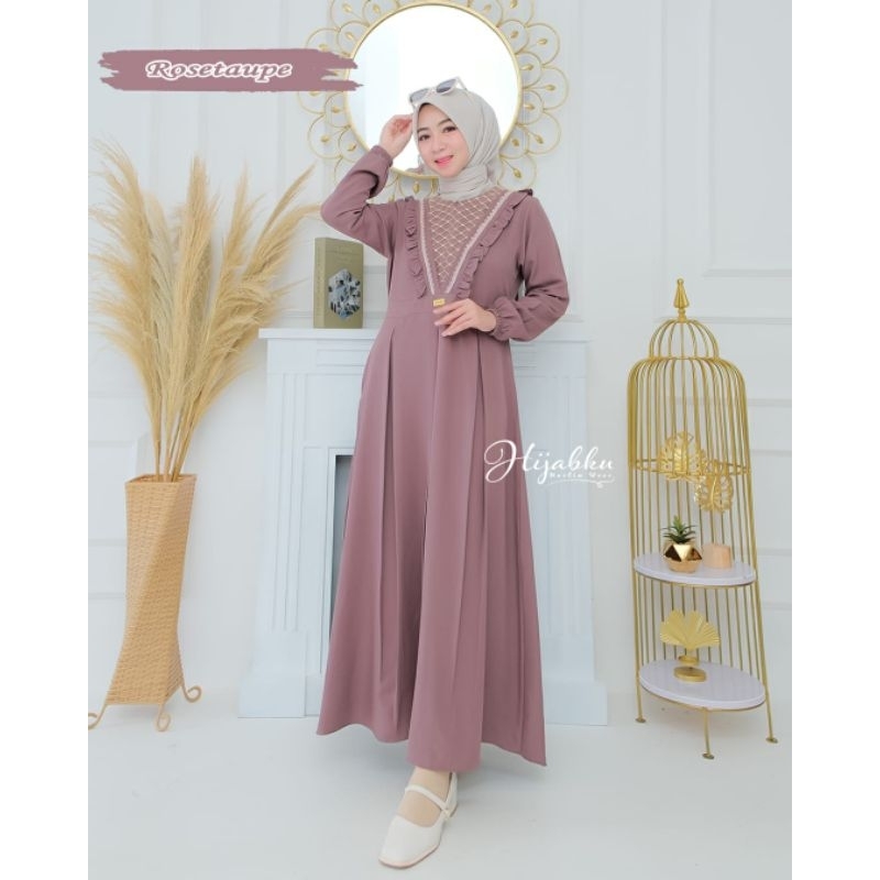 Gamis Sella Dress Vol.  2 Tiffany Mix Tulle Premium Ori by Hijabku Moslem Wear