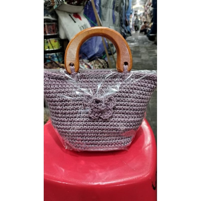 Tas rajut hendel tanpa furing