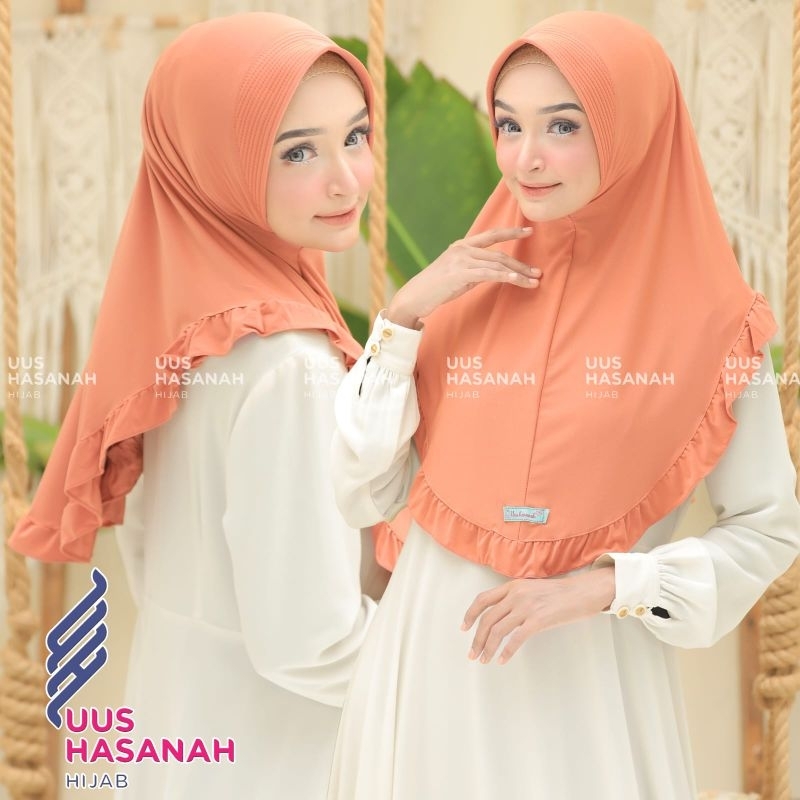 (Uus Hasanah) ZEVA •jilbab instan jersey ballerina•hijab instan pet rempel