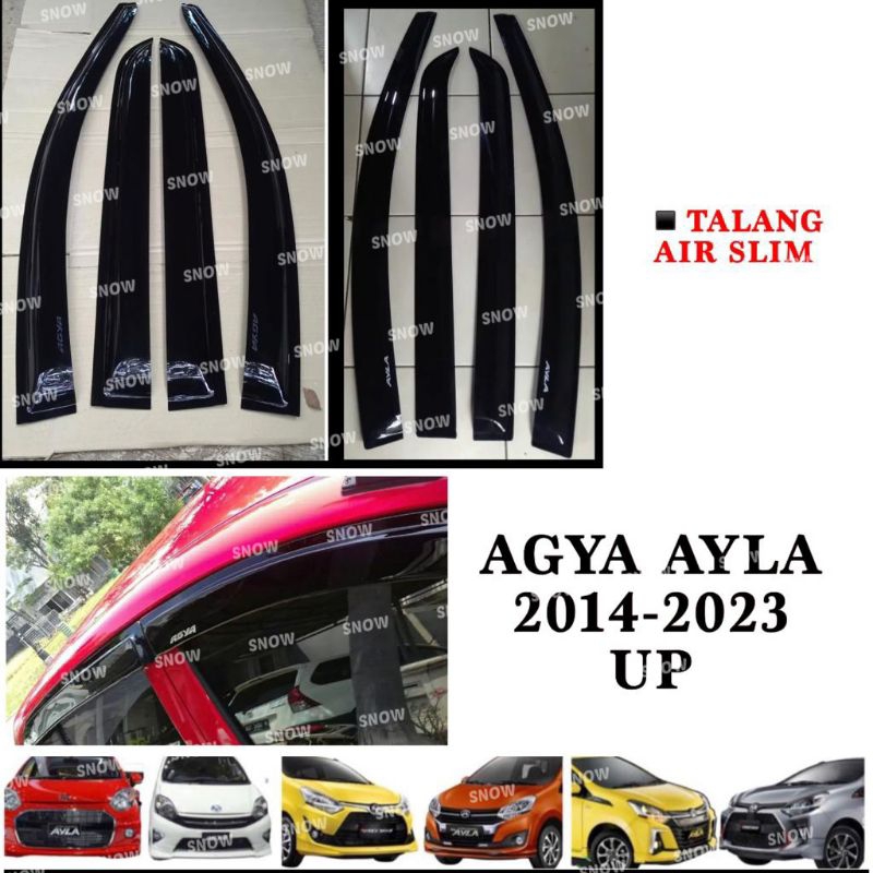 Talang Air Agya Ayla 2014 2017 2023 GR TRD SPORT UP Side Visor Hitam