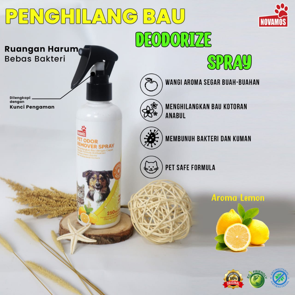 Novamos Penghilang Bau Kotoran 250 ml - Novamos Anti Kutu 100 ml - Novamos Parfum Hewan 100 ml