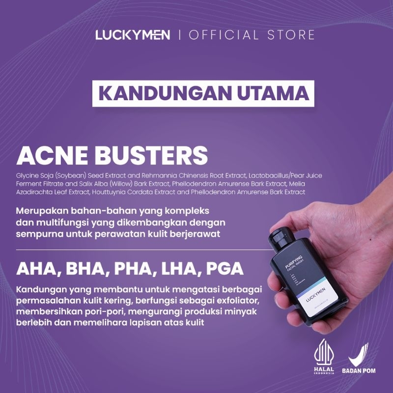 LUCKYMEN PURIFYING FACIAL WASH MEMBERSIHKAN WAJAH