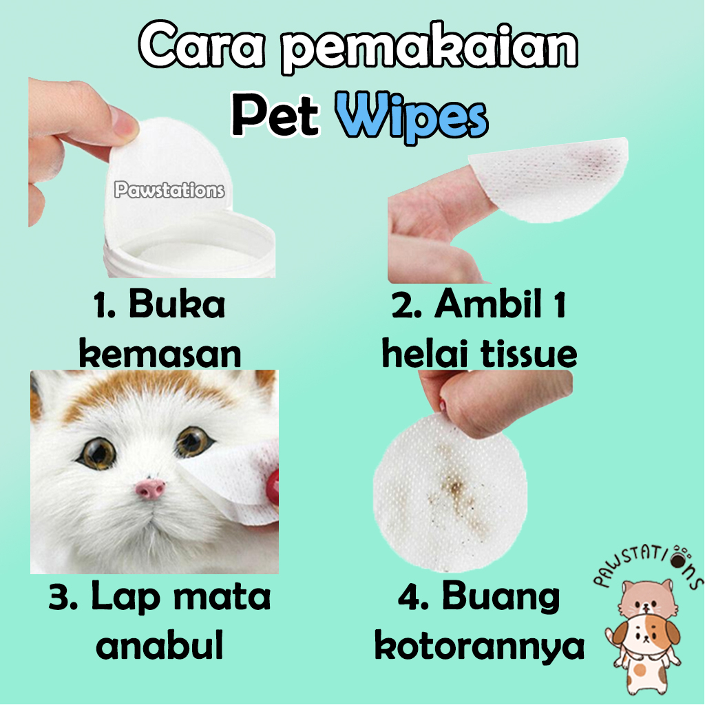 Tissue Pembersih Mata Kucing / Anjing Pet Eye Wipes Ear Wipes