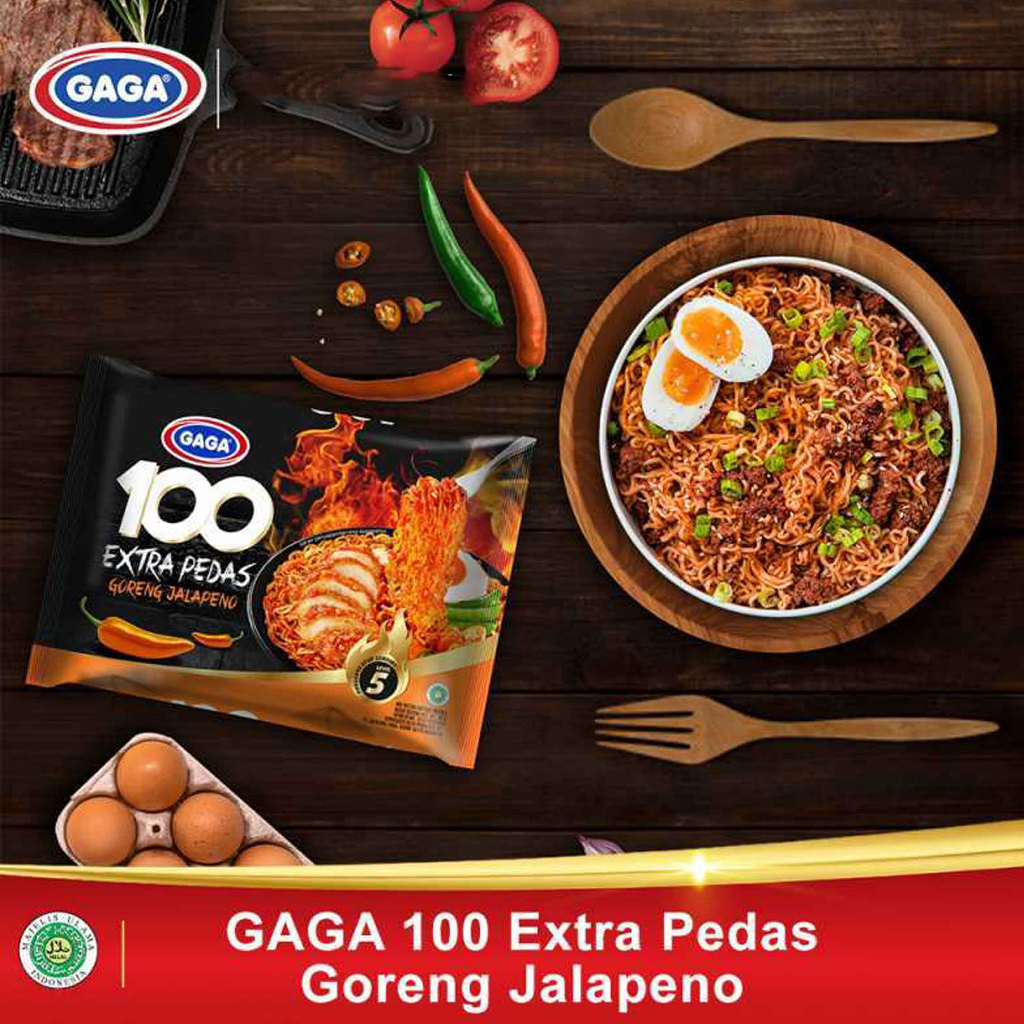 Mie Extra Pedas* Mie Instan Gaga 100* Mie Goreng Jalapeno