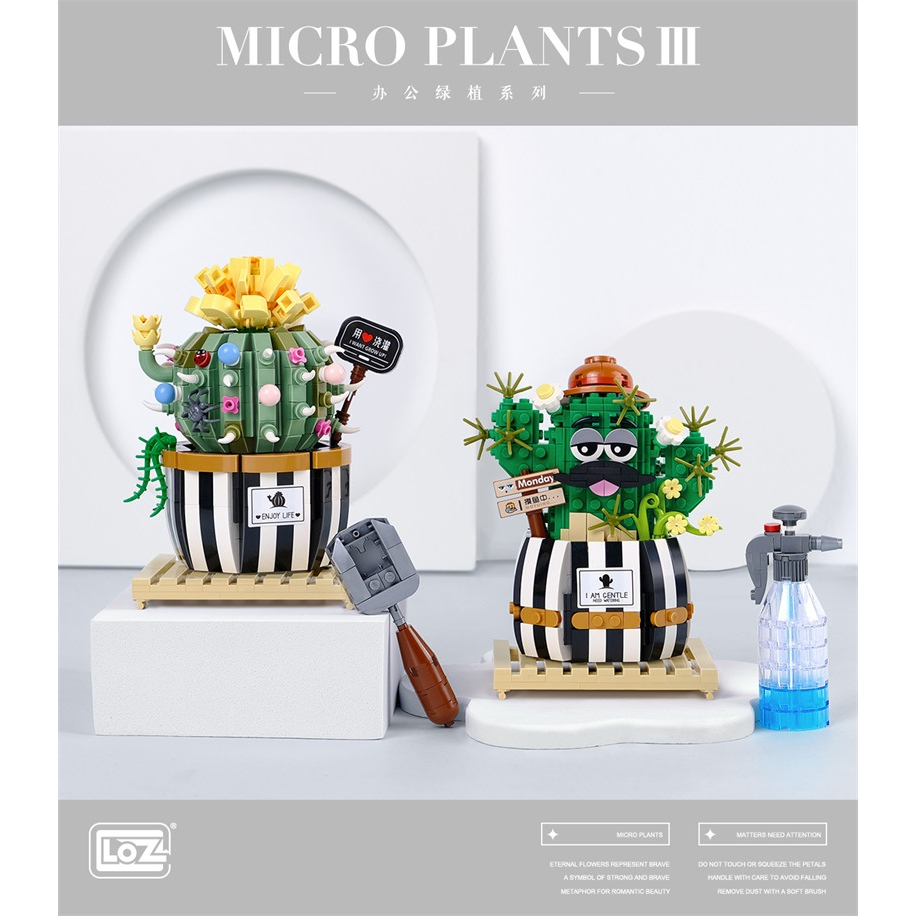 LOZ Nano Block Kaktus Model Balok Bangunan Buket Bunga Immortal Untuk Bunga Block Mainan