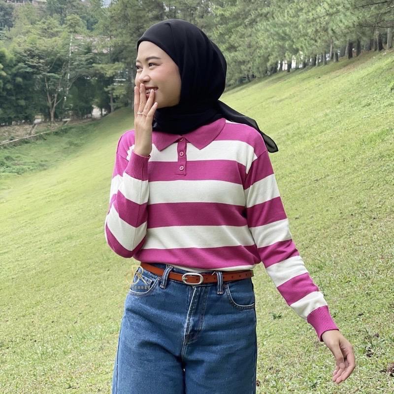 ADHIVA KNITE SWEATER | SWEATER RAJUT WANITA KOREAN | POLO KNITE BLASTER