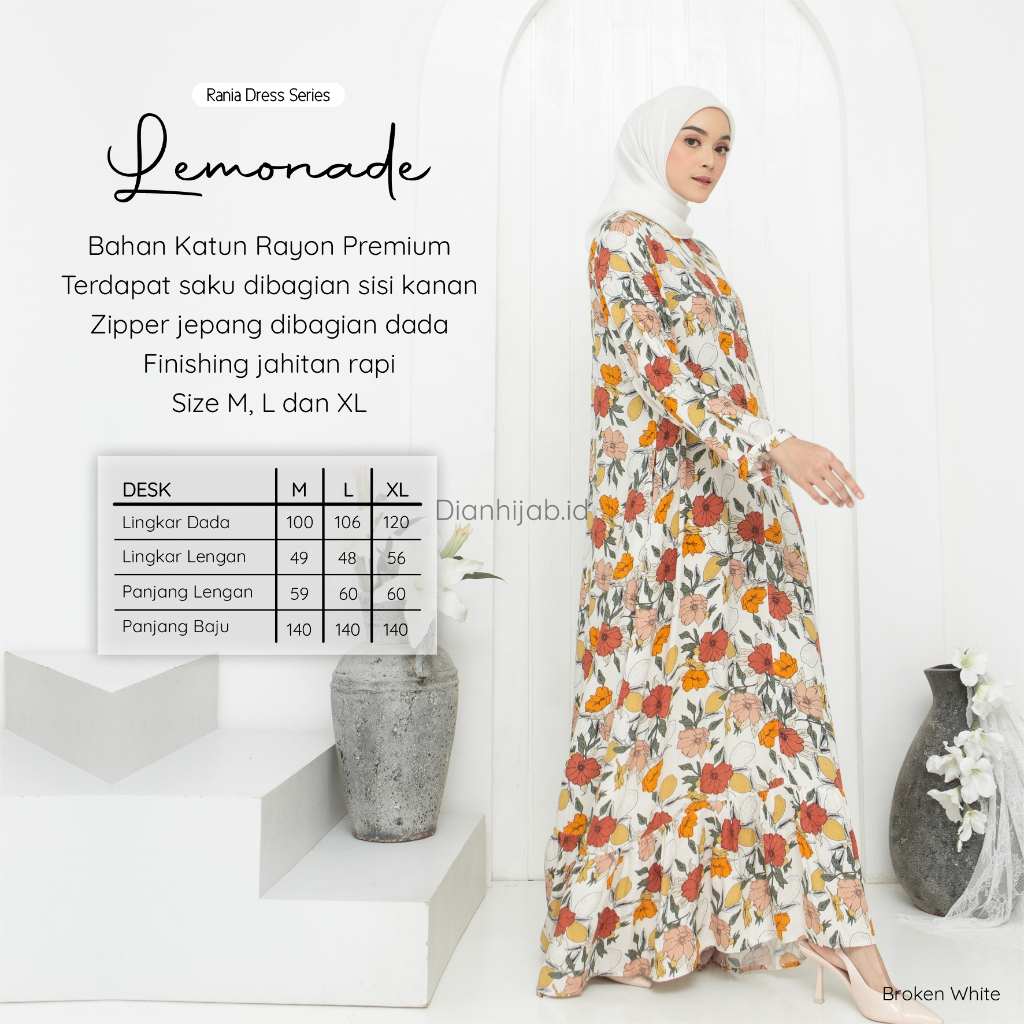 Gamis Dewasa Homey Dress Rania Series By Dianhijab.id - Bahan Rayon Viscose Premium Gamis Dewasa Luxury Gamis Pengajian Adem Nyaman Dipakai - Bisa COD