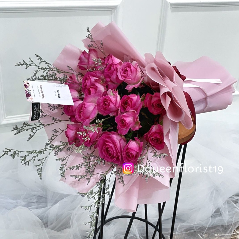 rose bouquet buket bunga kado anniversary wisuda wedding sidang ultah gift 2416