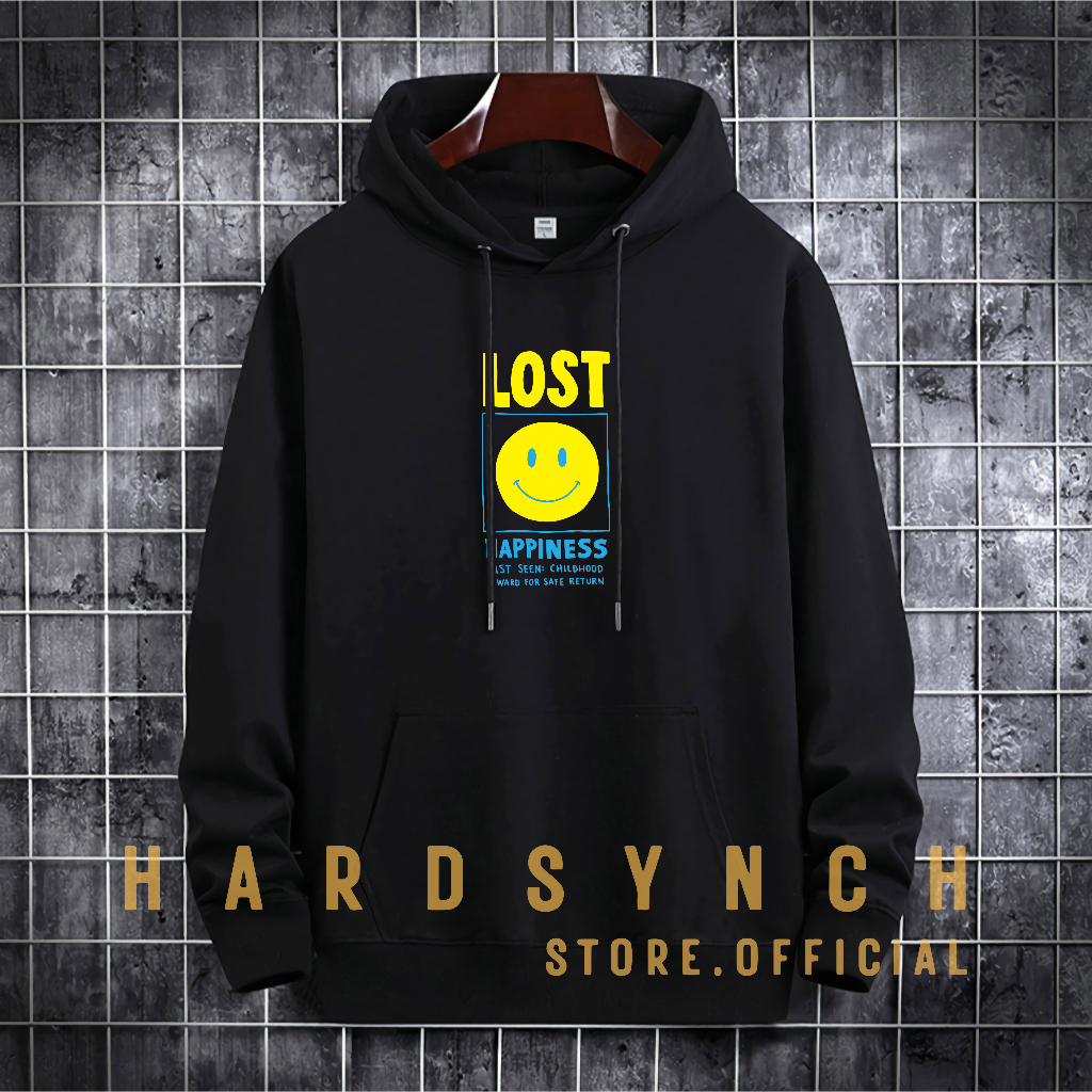 Sweater Hoodie Lost Happines Unisex ( Pria &amp; Wanita ) Premium Quality S-XXL Cotton Fleece / Hoodie Korean Style / Sweater Hoodie / Hoodie Polos / Hoodie Wanita / Hoodie Pria / Sweater Hoodie Distro Original ( LH 24 )