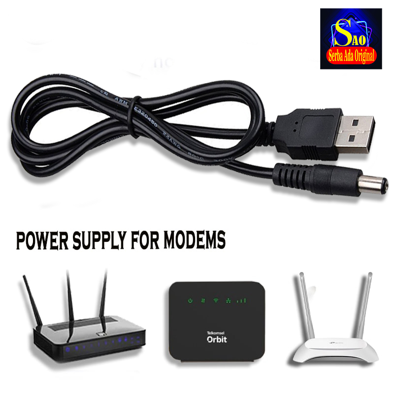 Kabel Usb power modem/Router Orbit telkomsel To Dc 12 Volt step