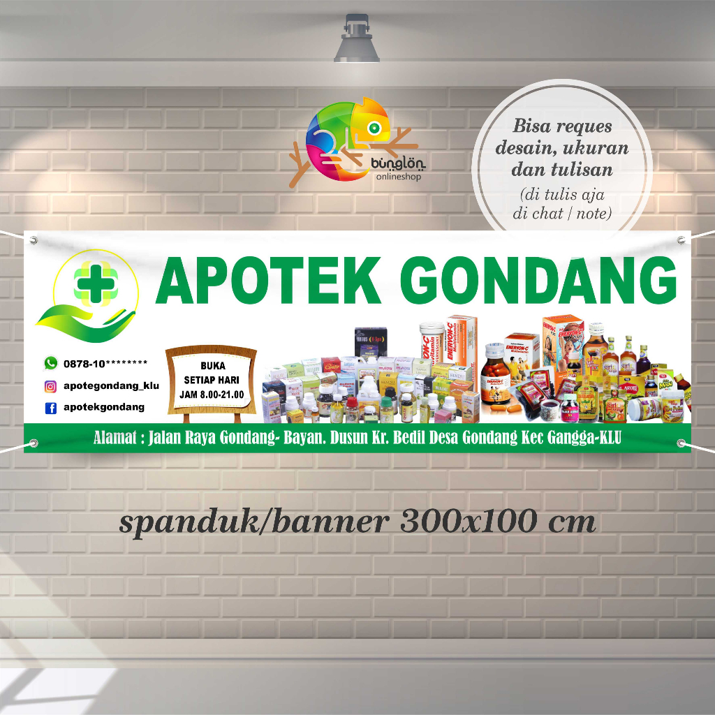 300x100 Spanduk Banner Apotek, Spanduk Apotek, Spanduk Toko Obat-Obatan