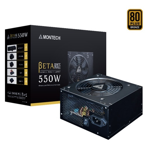 Montech Beta 550W PSU Power Supply ATX 80 Plus Bronze 550 Watt