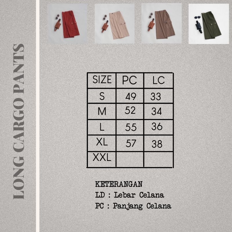 LONG CARGO PANTS - Promo 10.10 Celana  nyaman Anak Cewek Cowok katun Pants High Waist anak Laki Perempuan Lucu Murah 1-4 Tahun