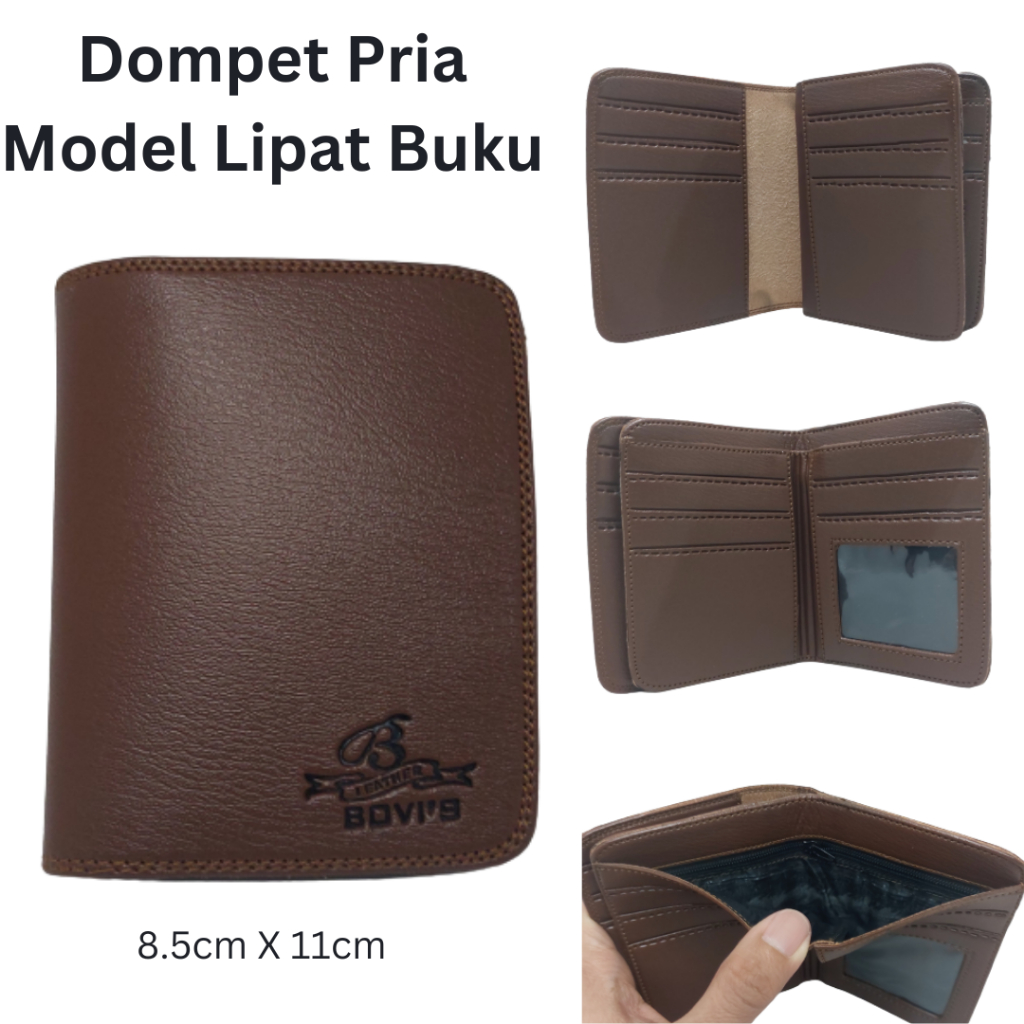 Dompet Pria Anak Muda Terbaru Model Lipat Buku Bahan PU Premium Keren Distro