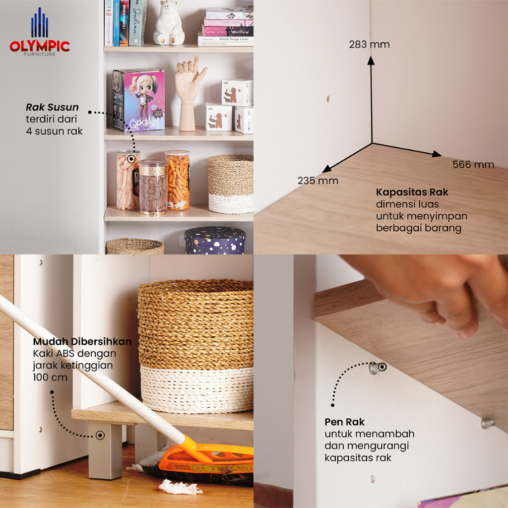 Olympic Rak Buku / Rak Serbaguna / Rak Multifungsi / Rak Susun / Rak Penyimpanan / RSG RUSSELL