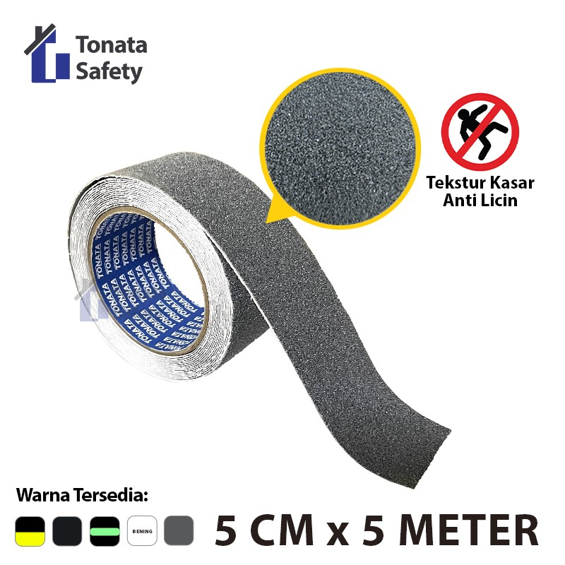 Anti Slip Tape / Lakban Anti Licin Grey 5 cm x 5 Meter / Gray Abu Abu