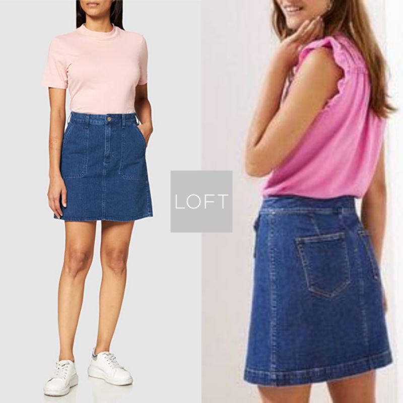 woman denim skirt by Loft | rok jeans sisa ekspor