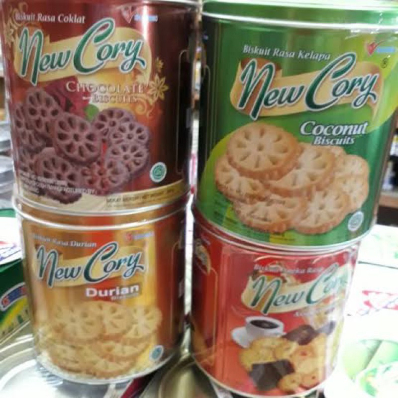 

New Cory BULAT 400gr Biskuit Kaleng Assorted Coklat Durian Coconut Biscuits / Biskuit Kalengan Murah Aneka Rasa