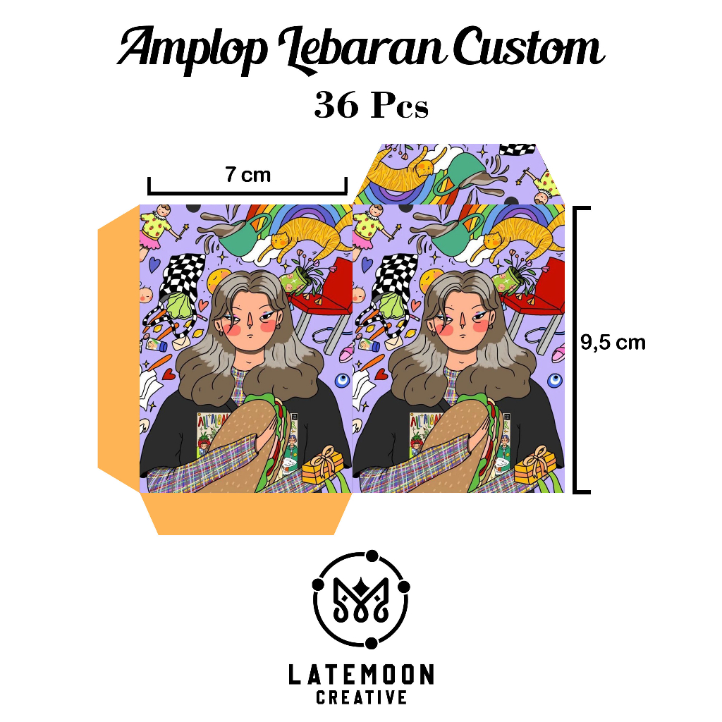 AMPLOP LEBARAN CUSTOM UK 9,5 X 7 CM (36 PCS)