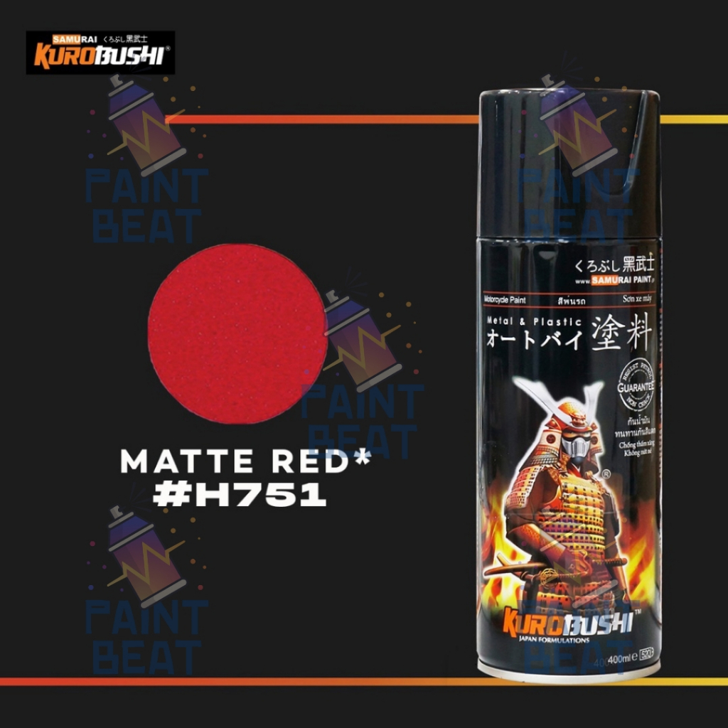 Samurai paint * Matte Red H751 / Merah Doff Cat Aerosol Kualitas Kompresor Cat Semprot Samurai 1 Sta