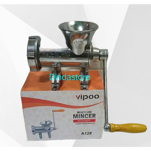 Vipoo Gilingan Daging Manual Meat Mincer | Meat Grinder Manual No.12 Body Stainless Pengiling Daging Manual