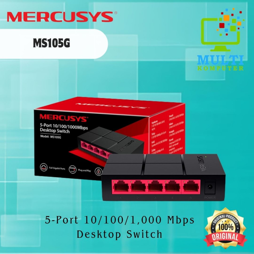 Mercusys MS105G 5-Port 10/100/1000 Mbps Desktop Switch