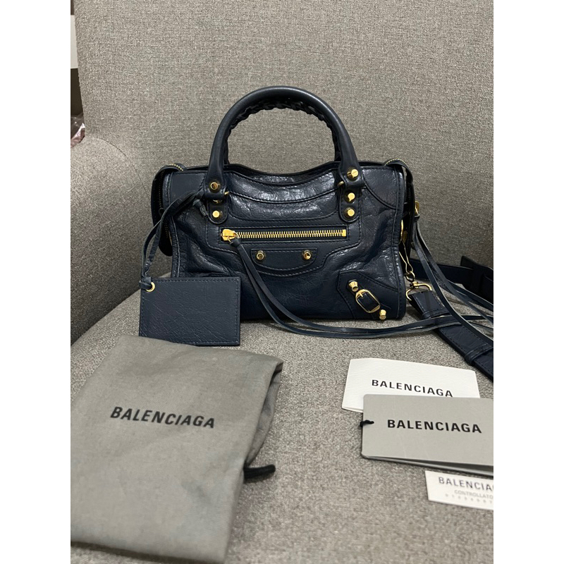 Balenciaga mini city classic blue nuit ghw