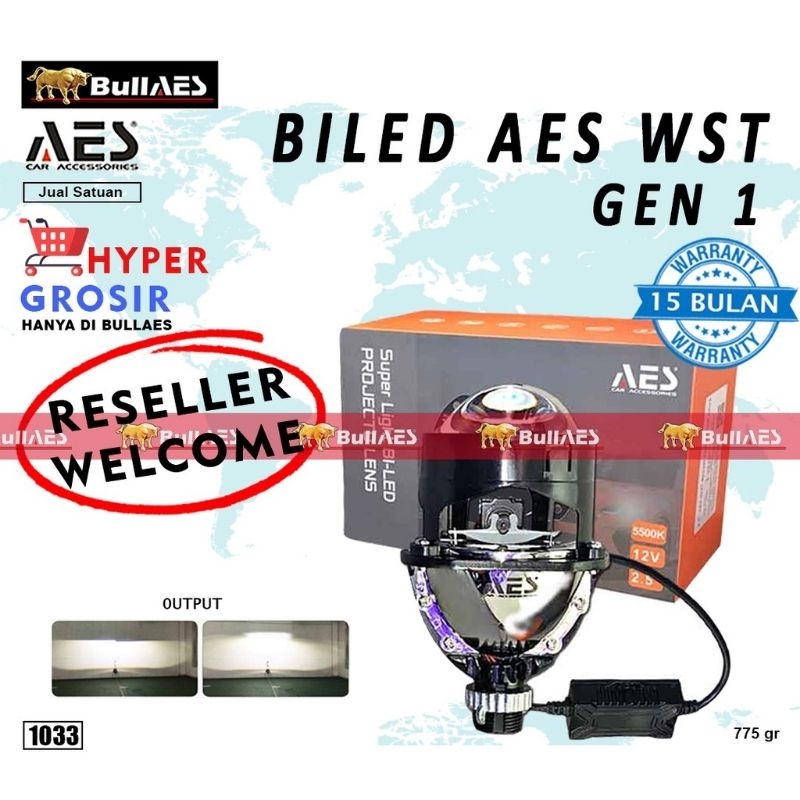 ORIGINAL AES BILED 2.5 WST Bluelens AES Projector AES Biled 2.5 inchi Motor Mobil Universal