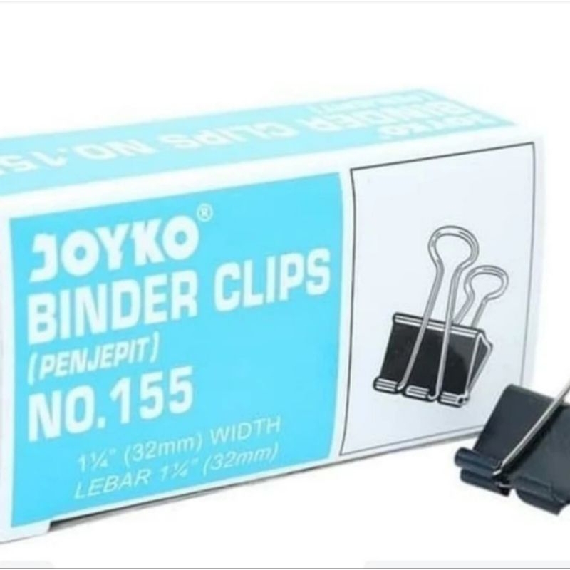 

BINDER CLIP/PENJEPIT KERTAS NO.155 MERK JOYKO