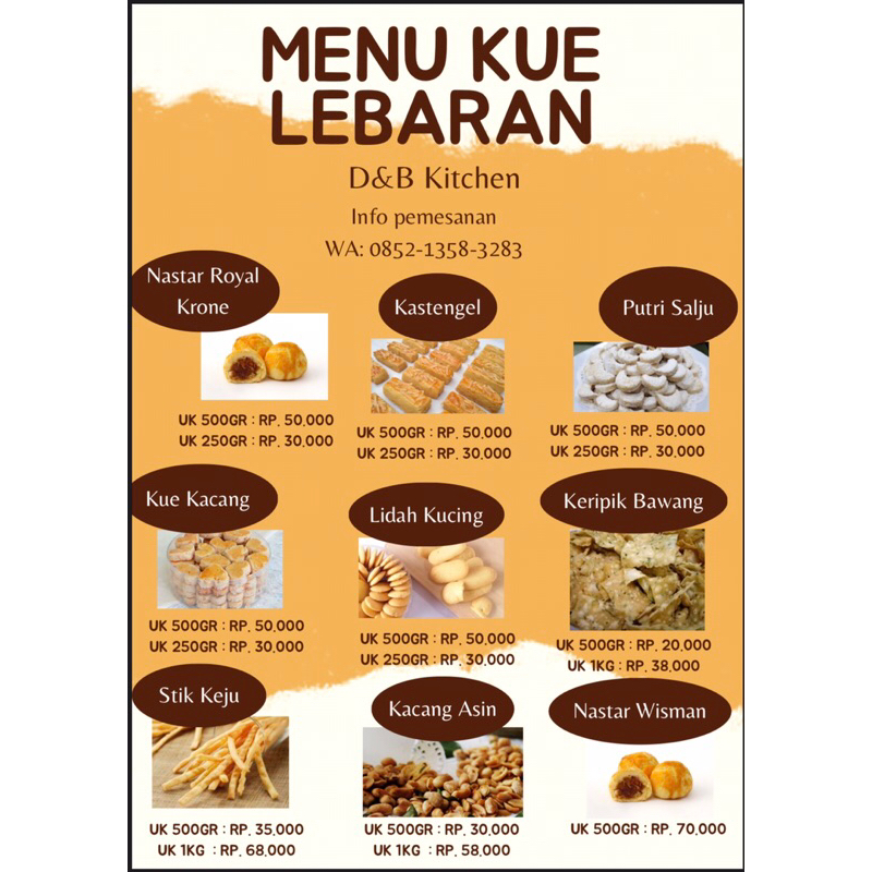 

Aneka jenis kue lebaran tersedia nastar royal krone dan wisman