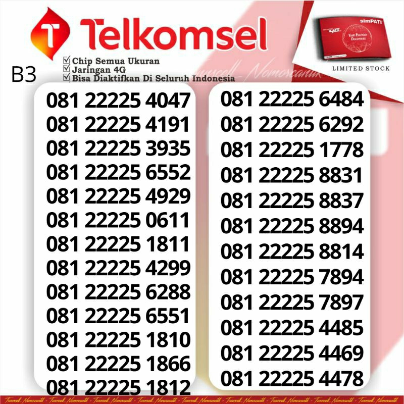 Nomor Cantik Simpati Prabayar Telkomsel 4g