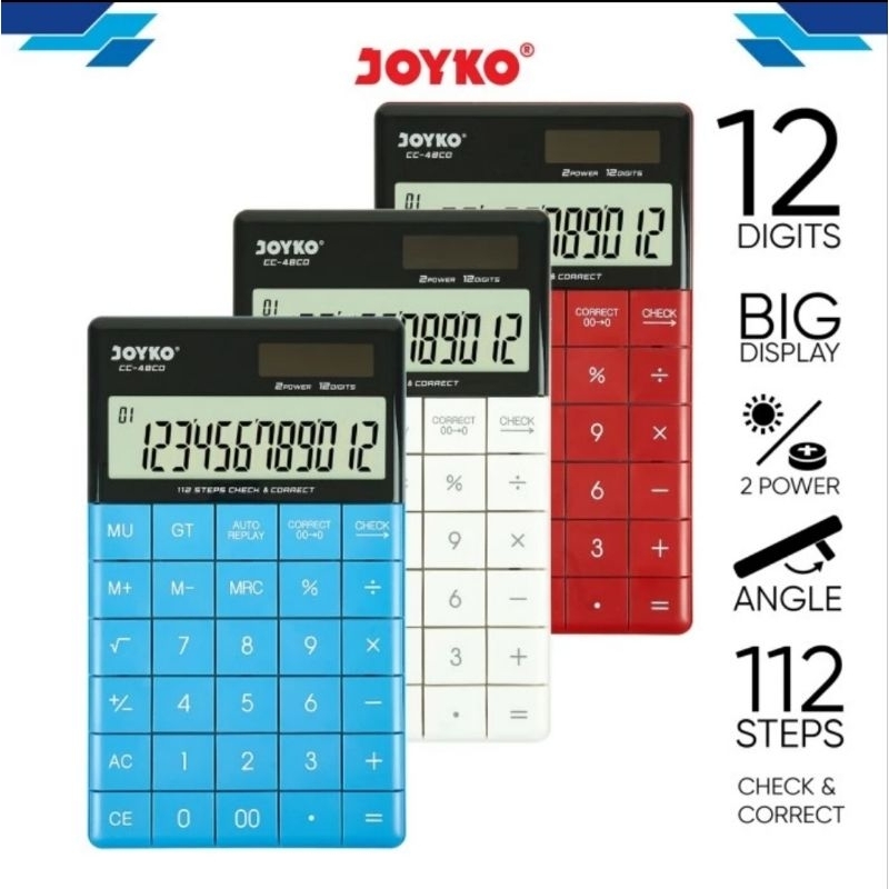 

Kalkulator Calculator Joyko CC-48CO 12 Digits Check Correct