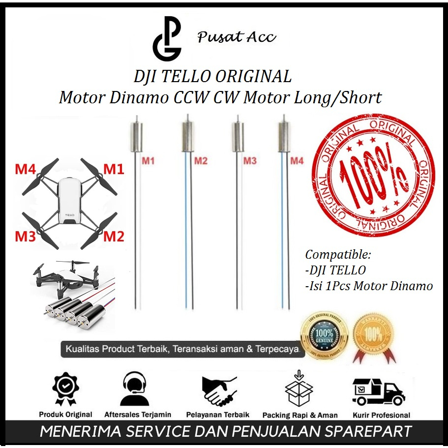 DJI Tello Dinamo Motor CW CCW Original for DJI Tello Motor Dinamo Long/Short