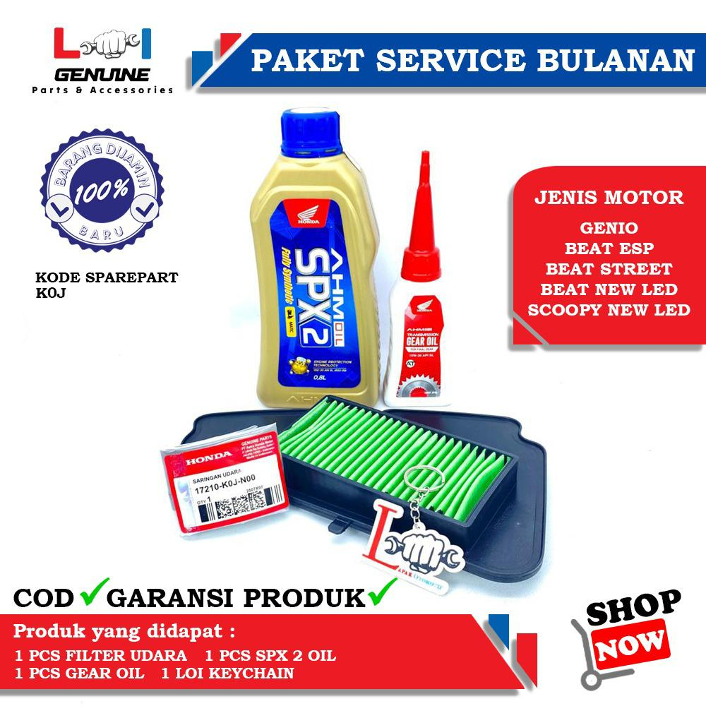 -LOI- PAKET SERVICE BULANAN MPX 2 / SPX 2 FILTER UDARA GENIO , BEAT STREET NEW , SCOOPY NEW LED , BEAT NEW LED