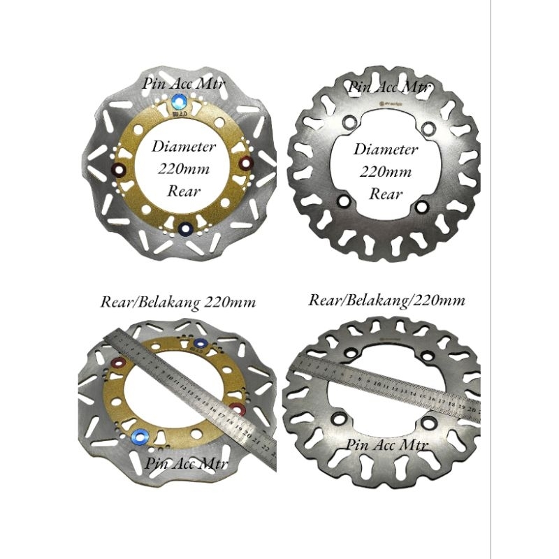 Piringan Disc Cakram Breke Rotor Belakang CB150R Old New CBR Old New Pcx150 Lokal Pcx 160 ADV Megapro Tiger Revo Verza Crf150/PNP Rear Lobang Baut4