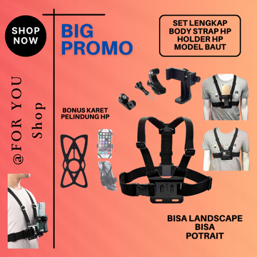 Chest Strap Tali Dada Handphone Dengan Holder Hp 360 Body Strap Mounting Phone Di Dada Untuk Motovlo