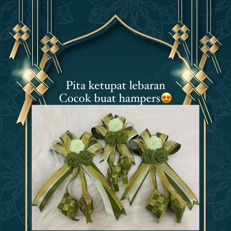 

Hiasan ketupat hampers lebaran / pita ketupat hiasan parcel lebaran