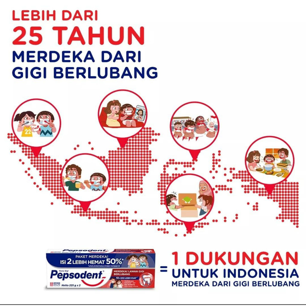 Pepsodent Pencegah Gigi Berlubang Pasta Gigi 225 gr Twin Pack