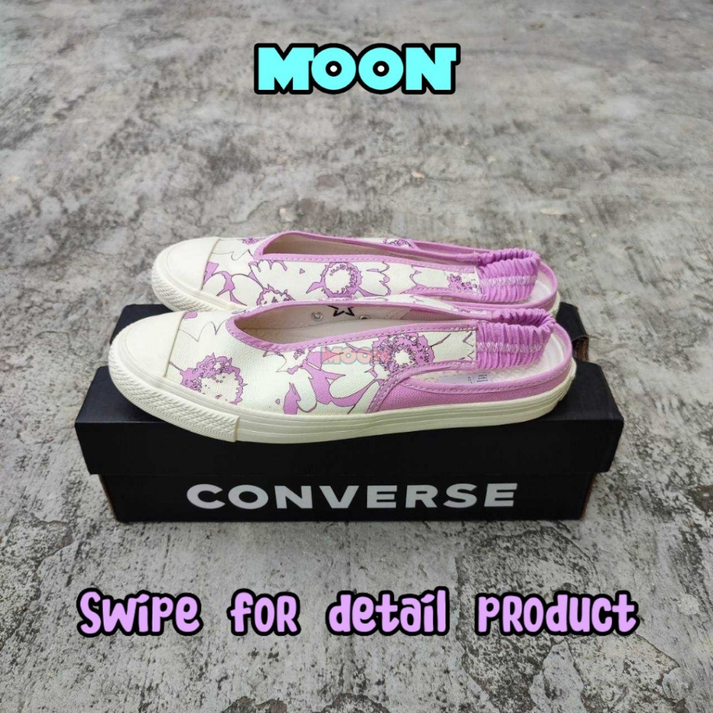 CONVERSE CTAS DAINTY SLING BACK SLIP OX FLORAL BEYOND PINK SNEAKERS ORIGINAL RESMI