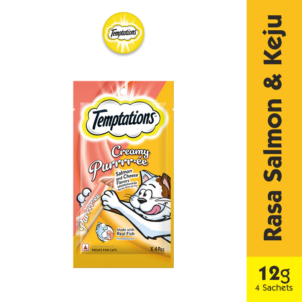 Temptations Purrrr-ee Snack Kucing Multivariant 48 gr - Isi 6