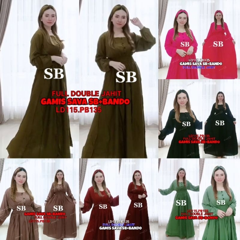 DRESS BALI SAVA LENGAN PANJANG KANCING BUSUI